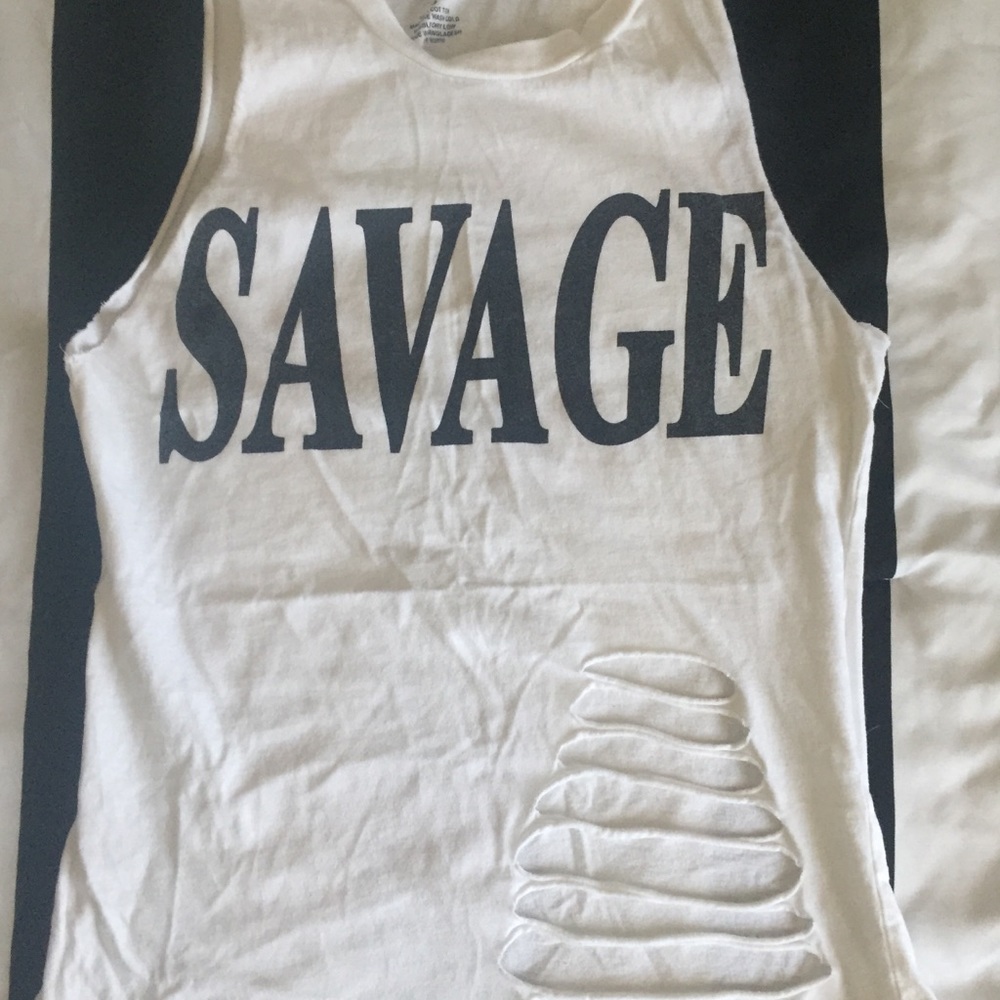 White SAVAGE T-shirt